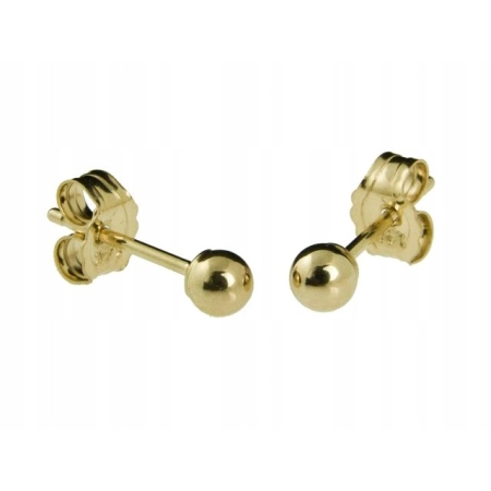 Kolczyki kulki 3 mm Gold Filled 14K 585 – złote sztyfty